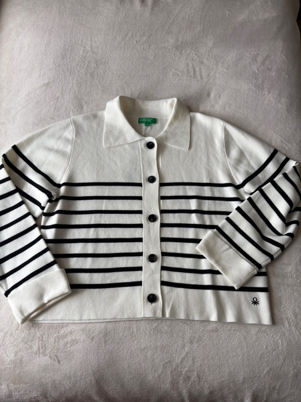 United Colors of Benetton Striped Milano Button-Front Cardigan XL NEW NWT - Picture 3 of 8
